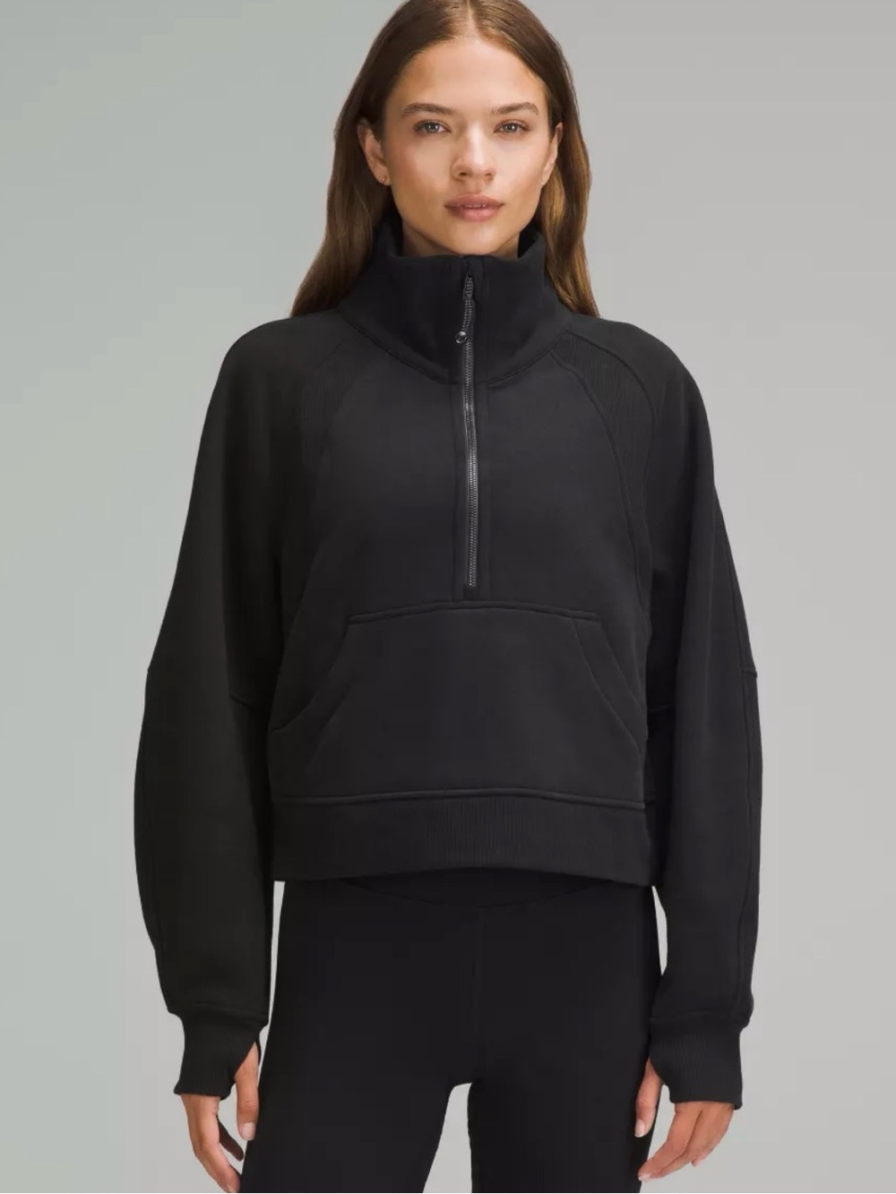 lululemon athletica Black Scuba Half-Zip Pullover Hoodie - Funnel neck